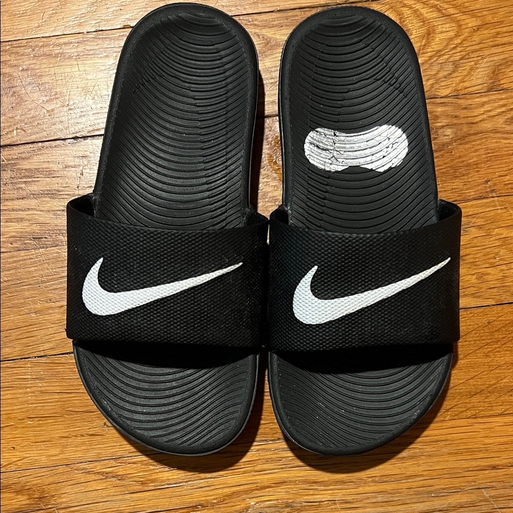 Nike Black and White Slide Sandals
